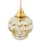 Lampada a sospensione vintage in vetro beige con bolle, Immagine 1