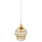 Lampada a sospensione vintage in vetro beige con bolle, Immagine 4