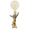 Lampe de Bureau Vintage Baroque Angel en Laiton et Marbre 1