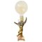 Lámpara de mesa en forma de ángel barroca vintage de latón y mármol, Imagen 5