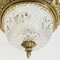 Hollywood Regency Deckenlampe aus Messing und Kristallglas 3