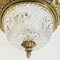 Hollywood Regency Brass Crystal Ceiling Lamp 9