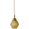 Art Deco Hanging Lamp in Opaline Beige Gold 1