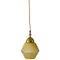 Lámpara colgante Art Déco en oro beige opalino, Imagen 1