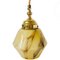 Art Deco Hanging Lamp in Opaline Beige Gold 4