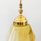 Art Deco Hanging Lamp in Opaline Beige Gold 7