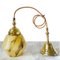 Art Deco Hanging Lamp in Opaline Beige Gold 2