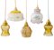 Lámpara colgante vintage de vidrio amarillo y rosa, Imagen 6
