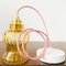 Vintage Pendant Light in Yellow & Pink Glass 2