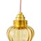 Vintage Pendant Light in Yellow & Pink Glass 4