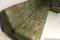 Juego de sofá modular patchwork de cuero patinado verde oliva, años 70. Juego de 6, Imagen 6