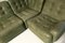 Patchwork Modular Sofa Set in Olive Green Patinated Leather, 1970s, Set of 6 2