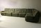 Patchwork Modular Sofa Set in Olive Green Patinated Leather, 1970s, Set of 6 1