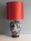 Vintage Ceramic Table Lamp with Tangerine Lampshade, 1960s 1