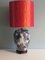 Vintage Ceramic Table Lamp with Tangerine Lampshade, 1960s, Image 2