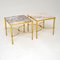 Tavolini vintage in marmo e ottone, Francia, anni '60, set di 2, Immagine 3