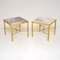 Tavolini vintage in marmo e ottone, Francia, anni '60, set di 2, Immagine 1