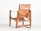 Leather & Beech Safari Chair, 1940s 10