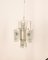 Lámpara de araña vintage de metal blanco y vidrio de diseño italiano, años 70, Imagen 1