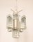 Lámpara de araña vintage de metal blanco y vidrio de diseño italiano, años 70, Imagen 3
