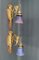 Louis XV Wandleuchten mit Gestell aus Nussholz & Glastulpen, 1890er, 2er Set 13