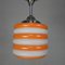 Lampe à Suspension Art Déco avec Rayures Oranges, 1930s 5