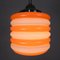 Lámpara colgante Art Déco con rayas naranjas, años 30, Imagen 10