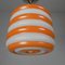 Lampe à Suspension Art Déco avec Rayures Oranges, 1930s 12