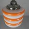 Lampe à Suspension Art Déco avec Rayures Oranges, 1930s 8