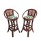 Vintage Spanish Wicker Bar Height Stools, Set of 2 1