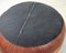 Large Round Patchwork Leather Pouf, 1960s 8