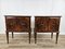 Mid-Century Bedside Tables in Walnut Briar and Glass, 1950, Set of 2 2