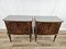 Mid-Century Bedside Tables in Walnut Briar and Glass, 1950, Set of 2 1