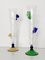 Transparent Murano Glass Flutes with Colored Details, 1980s, Set of 2 1