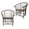 Chaises Antiques avec Accoudoirs en Bambou, Set de 2 1