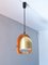 Lámpara de araña italiana Mid-Century moderna de latón y roble ajustable, años 70, Imagen 6