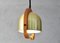 Mid-Century Italian Modern Brass and Oak Adjustable Height Chandelier, 1970s 9