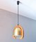 Lámpara de araña italiana Mid-Century moderna de latón y roble ajustable, años 70, Imagen 1