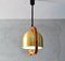 Lámpara de araña italiana Mid-Century moderna de latón y roble ajustable, años 70, Imagen 7