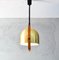 Lámpara de araña italiana Mid-Century moderna de latón y roble ajustable, años 70, Imagen 8