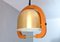 Lámpara de araña italiana Mid-Century moderna de latón y roble ajustable, años 70, Imagen 10