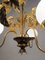 Chandelier with Gilded Leaves and White Opaline, 1970s 5