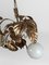 Chandelier with Gilded Leaves and White Opaline, 1970s 18