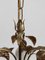 Chandelier with Gilded Leaves and White Opaline, 1970s 16