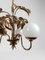 Chandelier with Gilded Leaves and White Opaline, 1970s 13