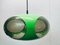 Lámpara de techo UFO vintage en verde de Massive Belgium, años 70, Imagen 1