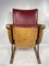 Vintage Sessel aus Holz und Leder 12