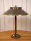 Lámpara de mesa sueca de latón y teca de Boréns, años 40, Imagen 1