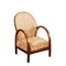Vintage Armchair in Painted Beech and Cloth, 1950s, Image 1