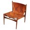 Danish Safari Armchair in Patinated Leather and Teak, 1960 1